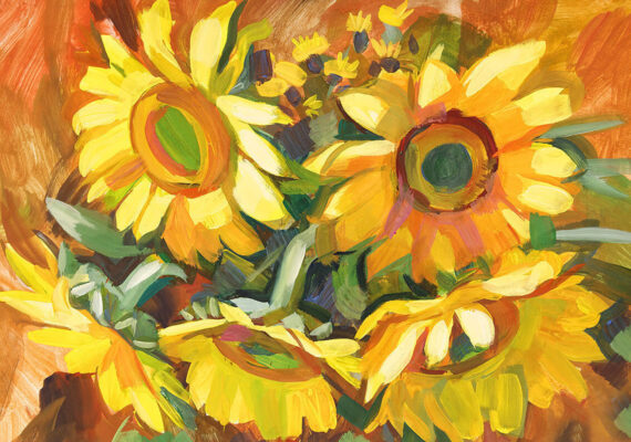 Stunning Paintings of Bright Sunflowers