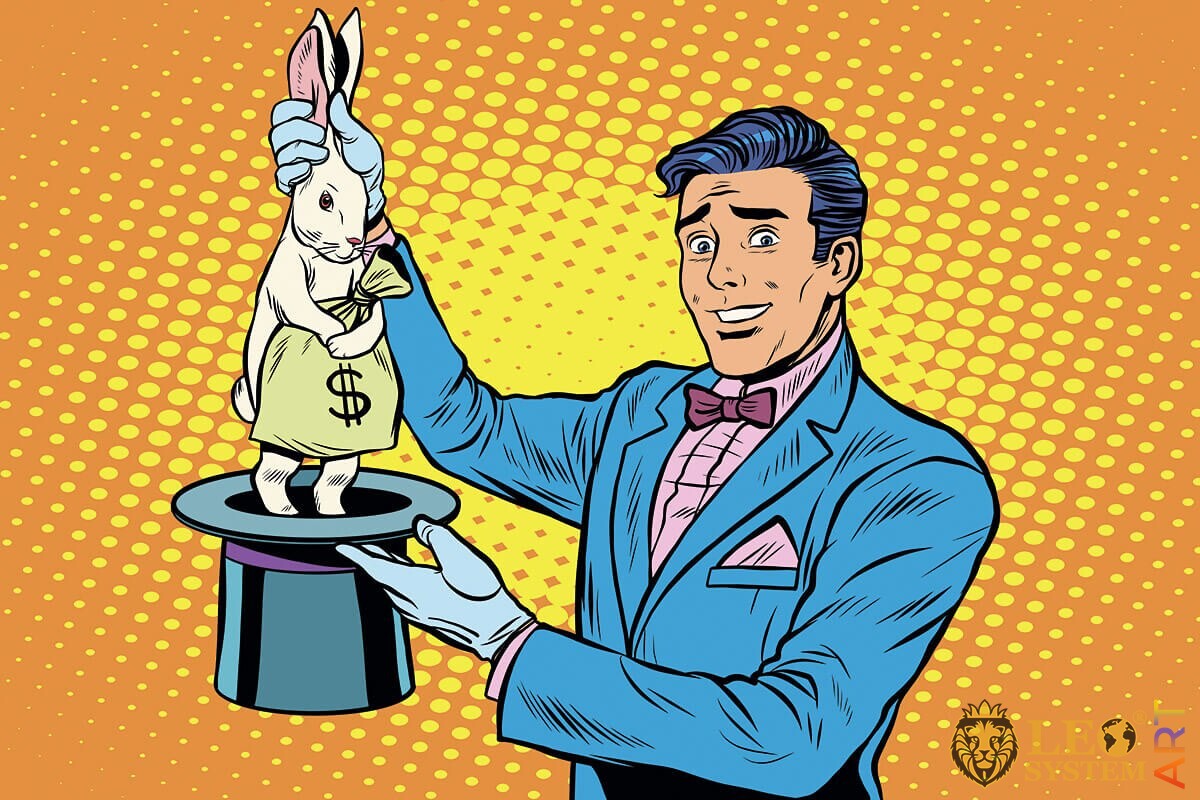 The magician who pulls out a rabbit with money from his hat