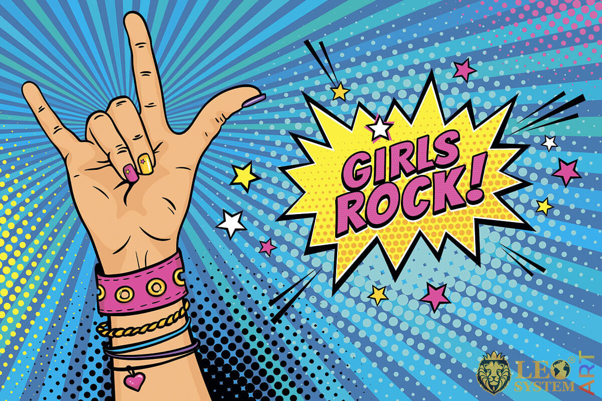 Picture with a gesture Girls Rock