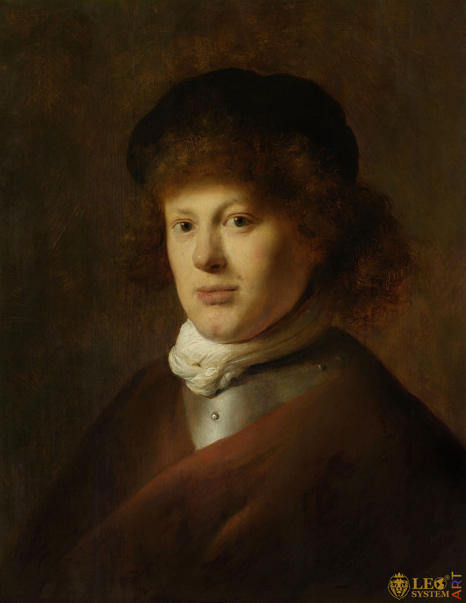 Portrait of Rembrandt van Rijn, Painter: Jan Lievens, 1628, Amsterdam, Netherlands, Original painting
