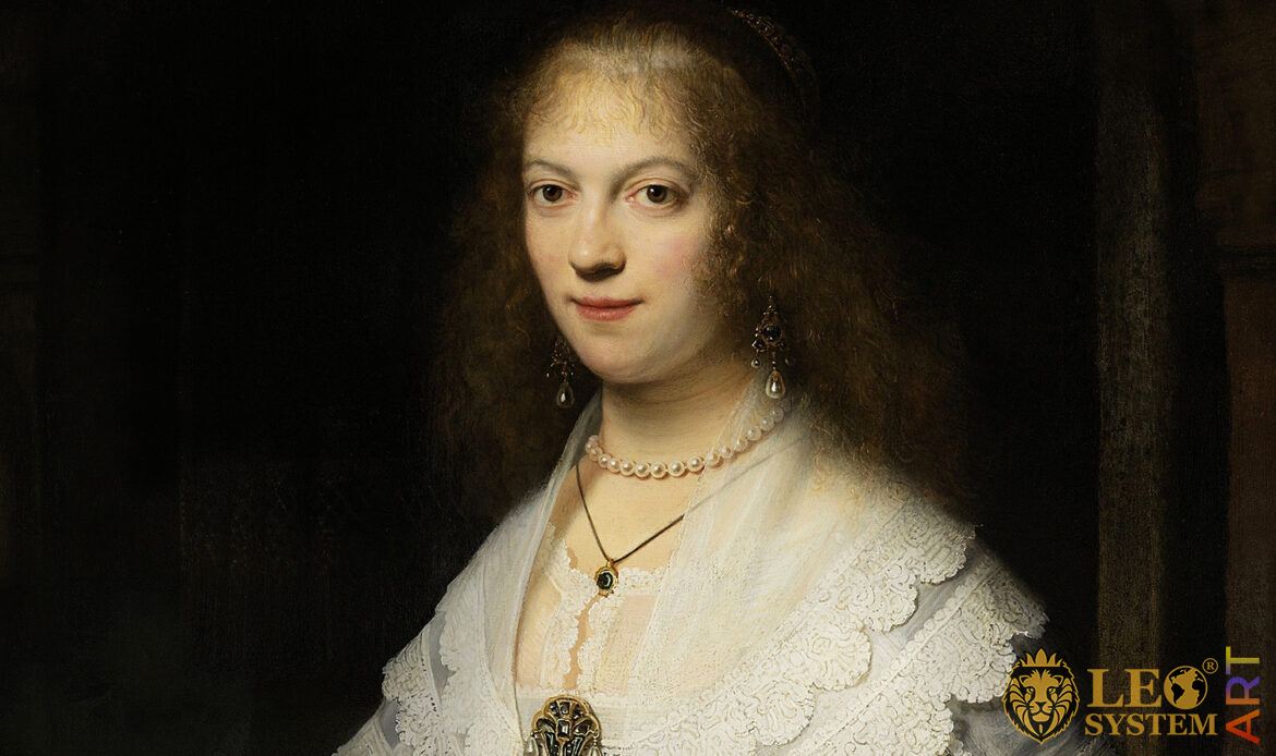 Portrait of a Woman, Possibly Maria Trip, Rembrandt van Rijn, 1639, Original painting