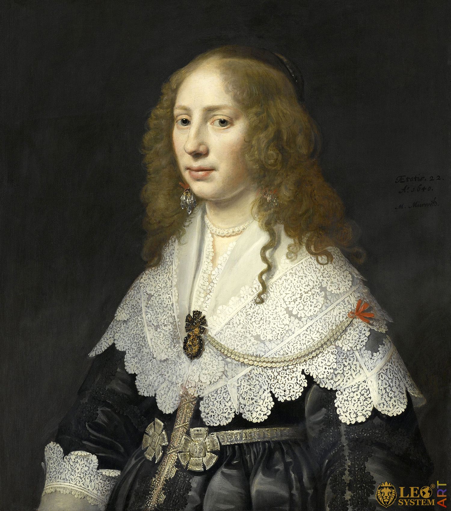 Portrait of Aegje Hasselaer, Painter: Michiel Jansz van Mierevelt, 1640, Dutch Painting