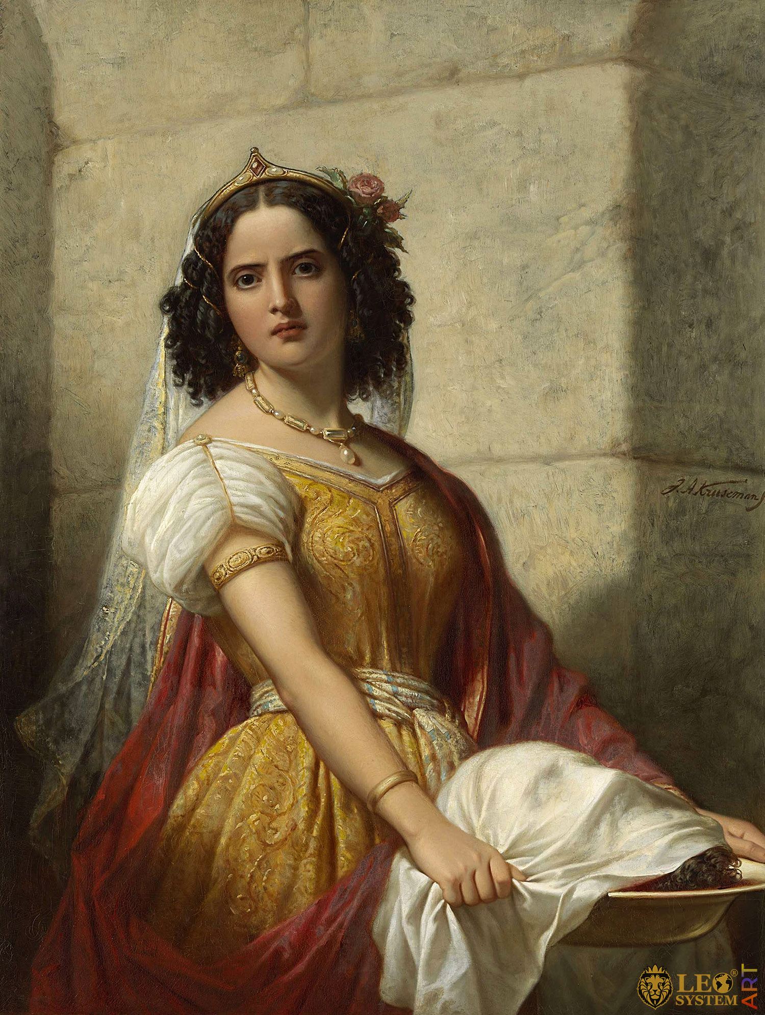 Salome met het hoofd van Johannes de Doper, Painter: Jan Adam Kruseman, 1861, Original Painting