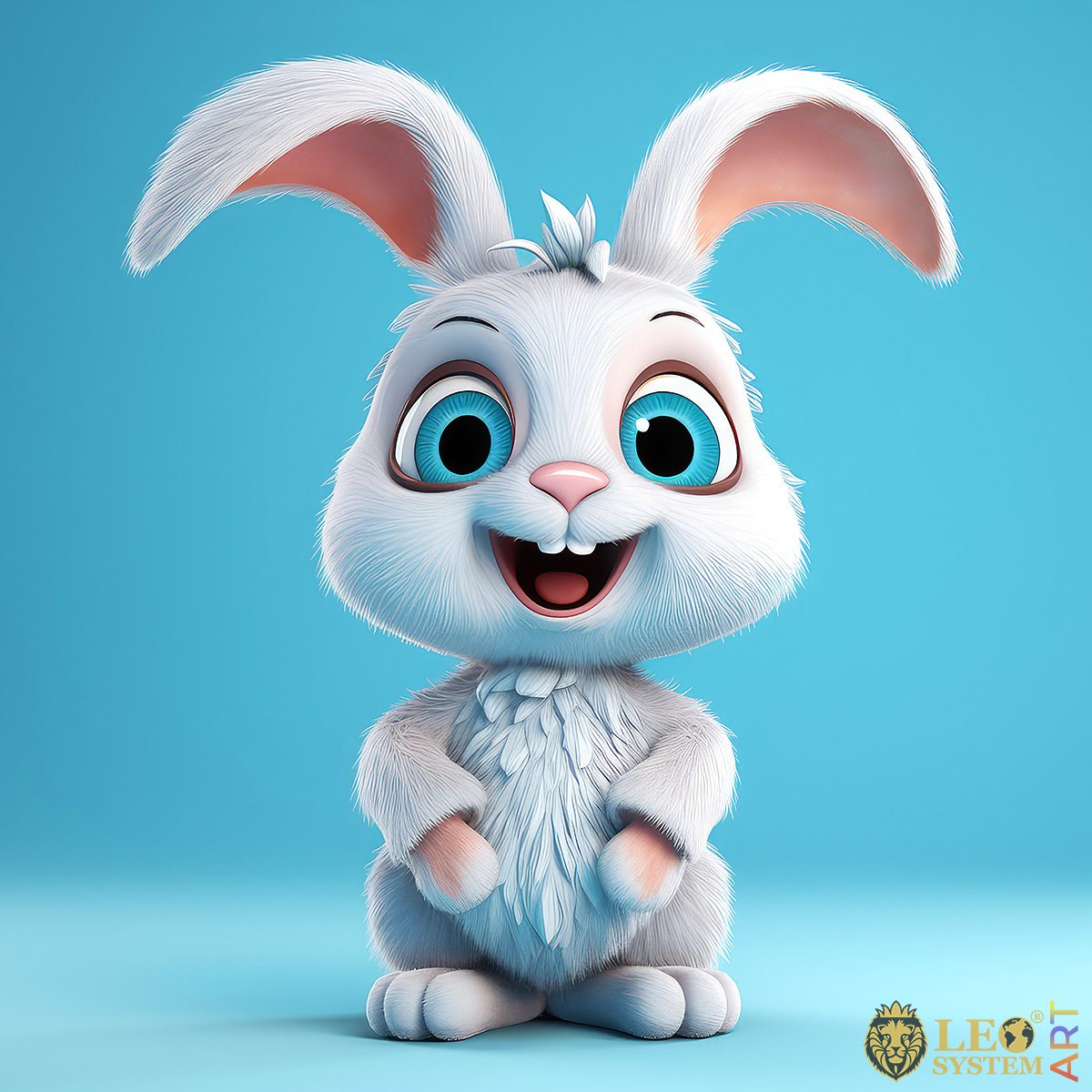 Cute 3D Rabbit with big ears