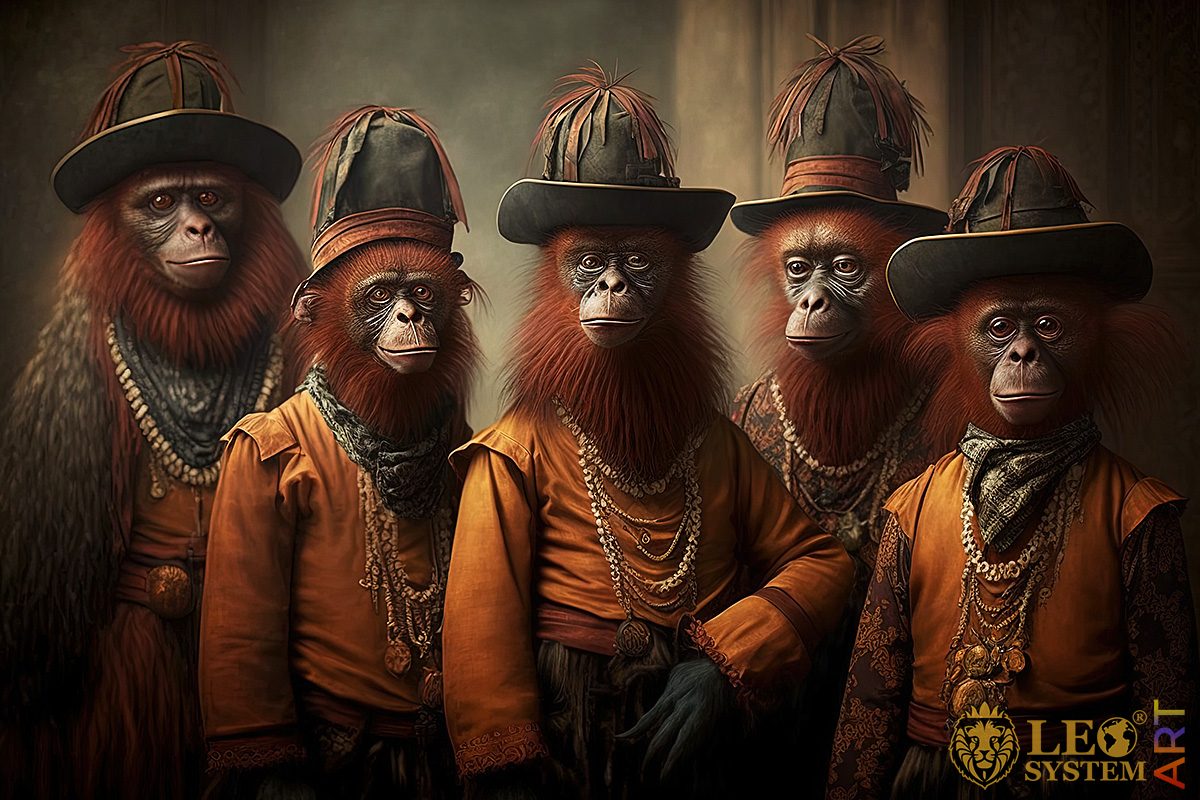 Amazing monkeys in human costumes