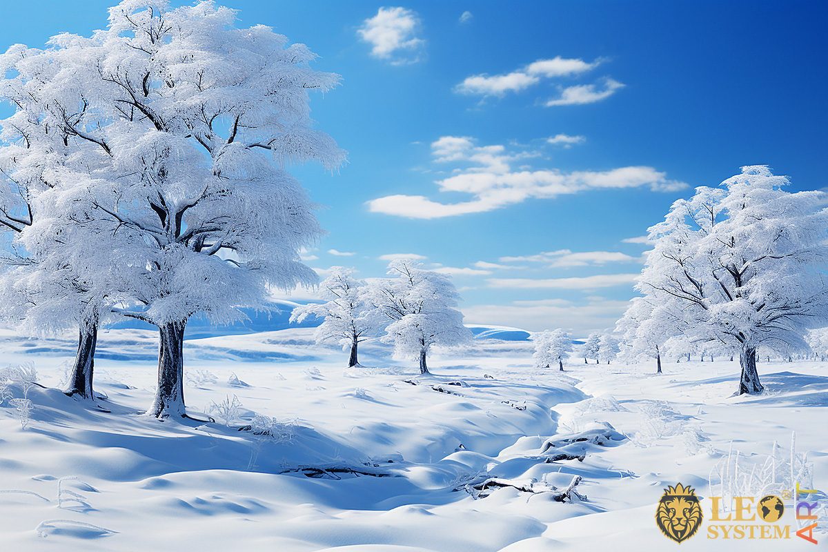 Picture of winter trees with snow